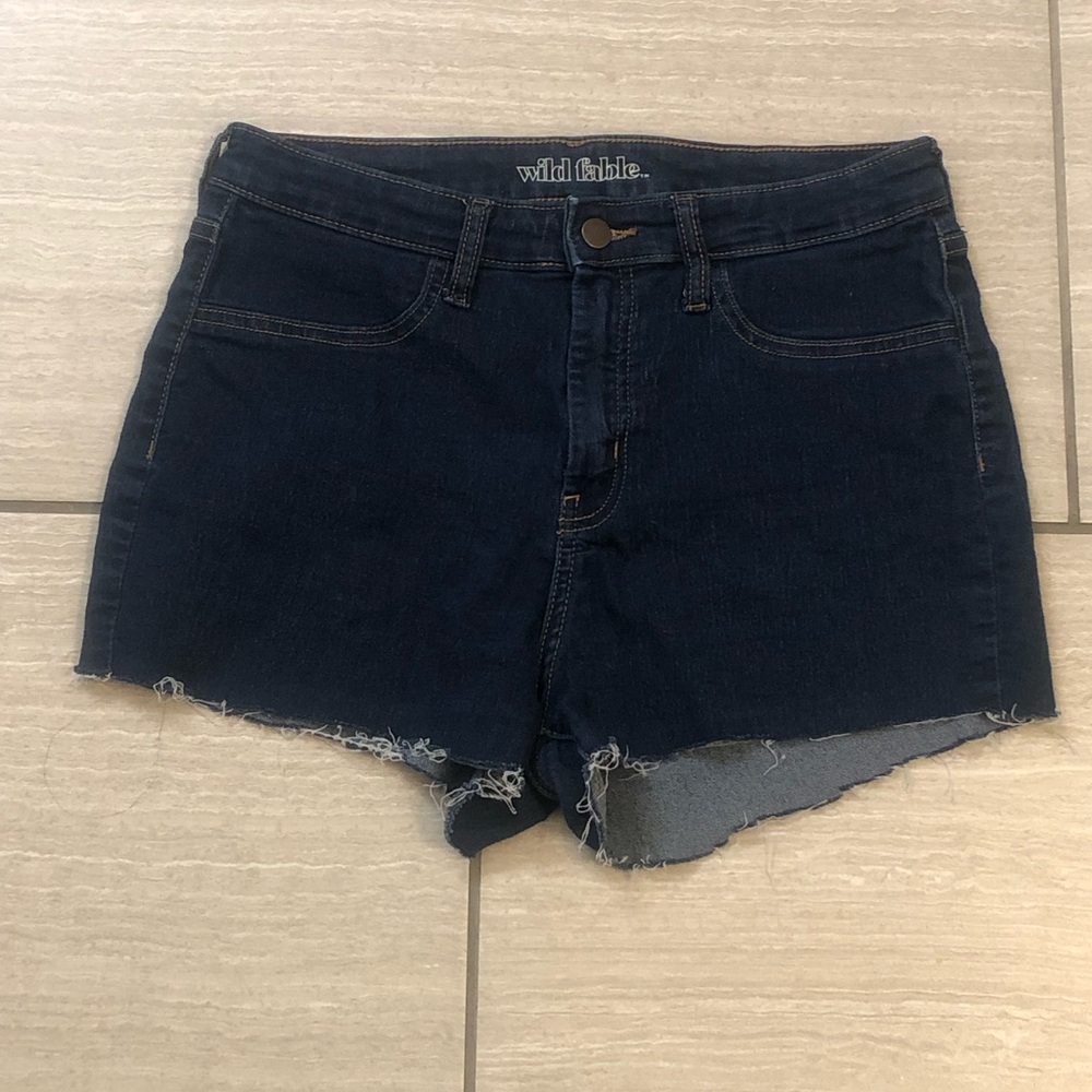 wild fable Dark Indigo Raw Hem Denim Shorts size 12